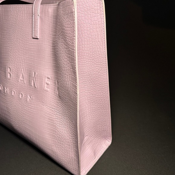 Ted Baker Tote Bag Large Croc Embossed Lilac Pink The Icon Tote London Barbiecor - Picture 5 of 14